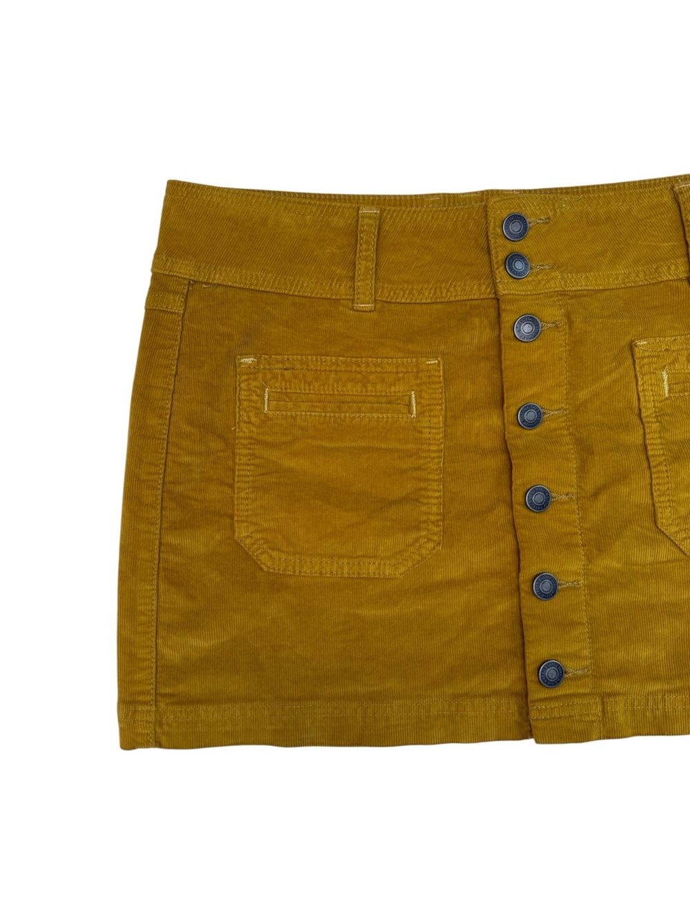 We The Free Mustard Button-Front Corduroy Mini Skirt - Picture 3 of 5